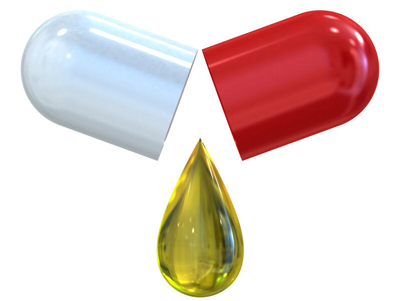 capsule with oil drop