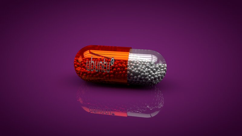 Capsule with Ubuntu Text
