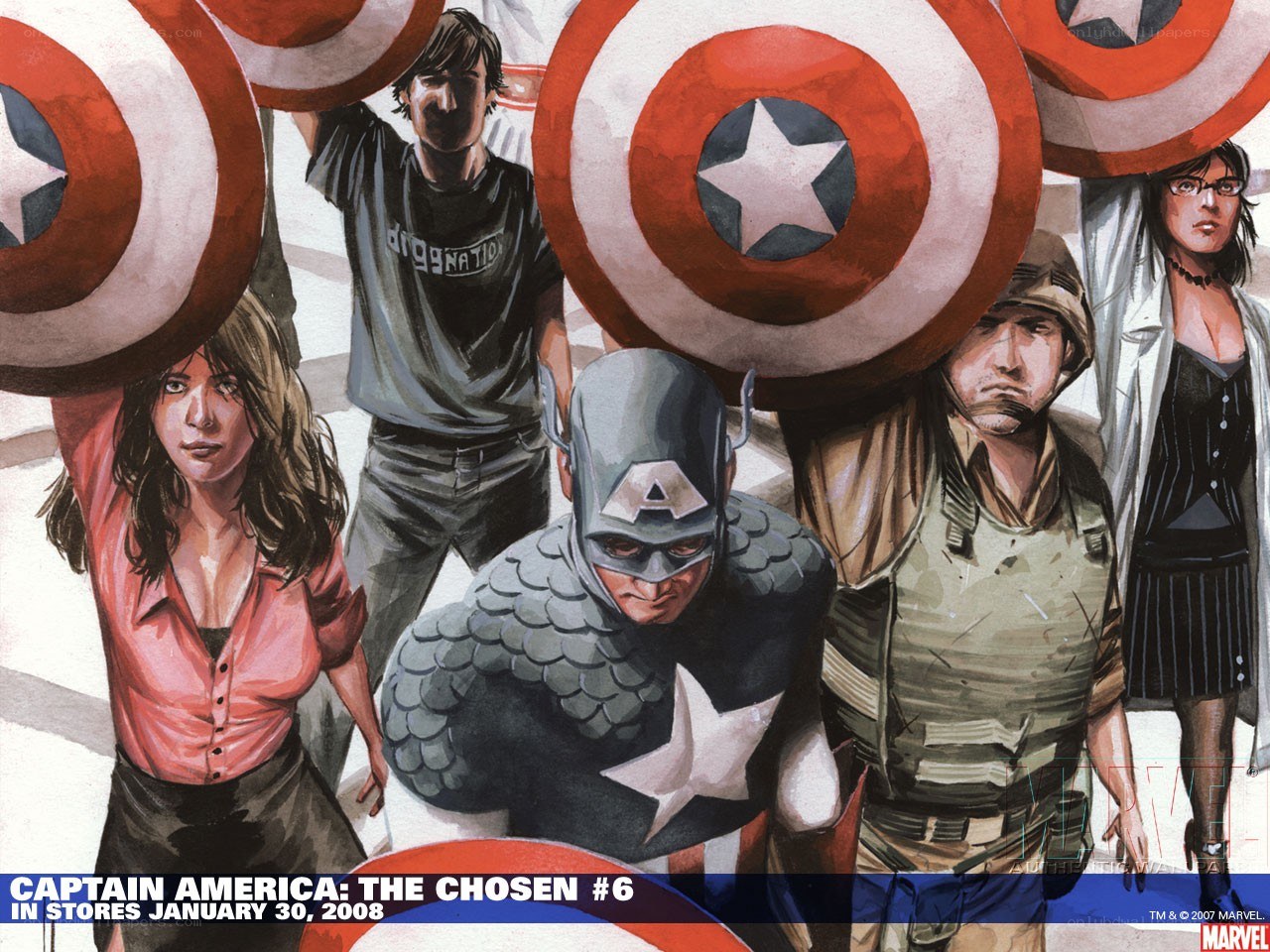 Captain America and allies