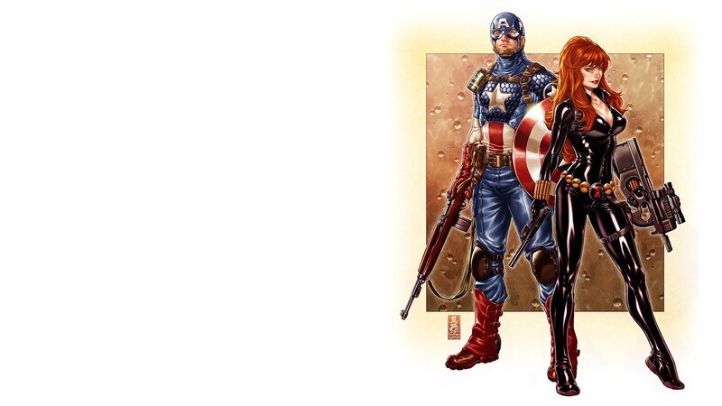Captain America and Black Widow — Red