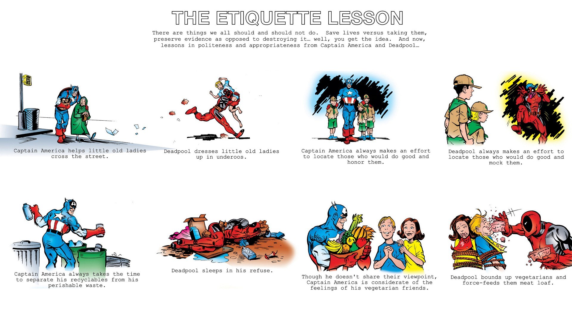 Captain America and Deadpool Etiquette