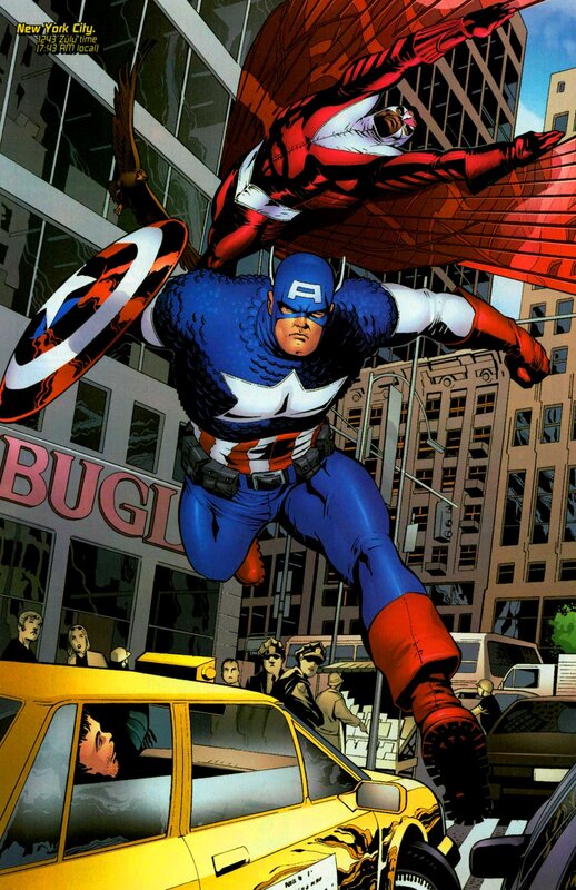 Captain America and Falcon in New York