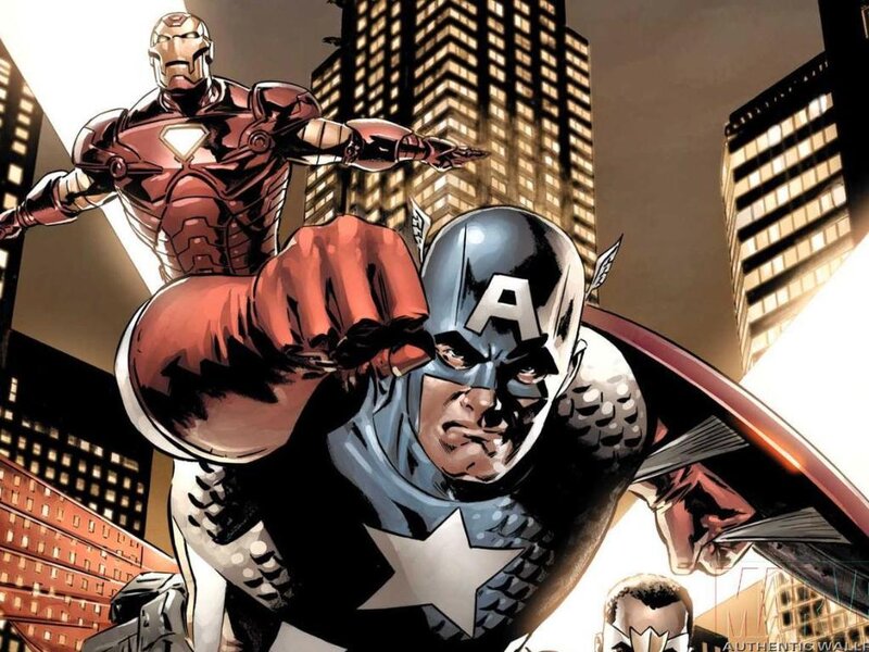 Captain America and Iron Man in action
