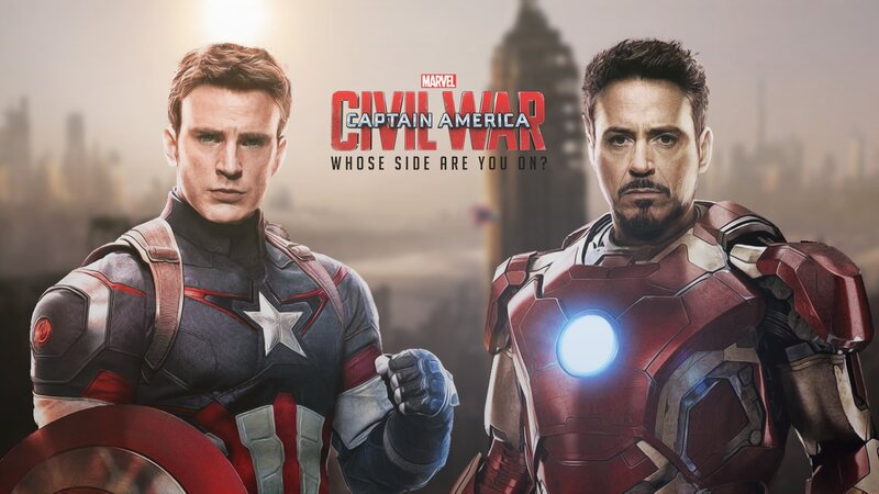 Captain America and Iron Man — Red, Dramatic, Afternoon