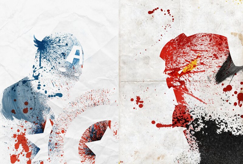 Captain America and Red Skull — Dramatic, Digital Art