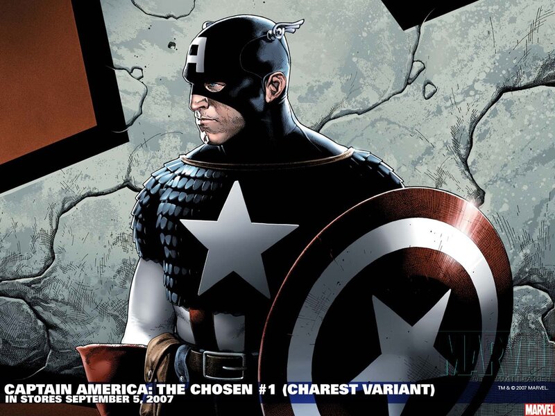 Captain America Character — Black, Dramatic, Comic, Shield, Comic Book Art