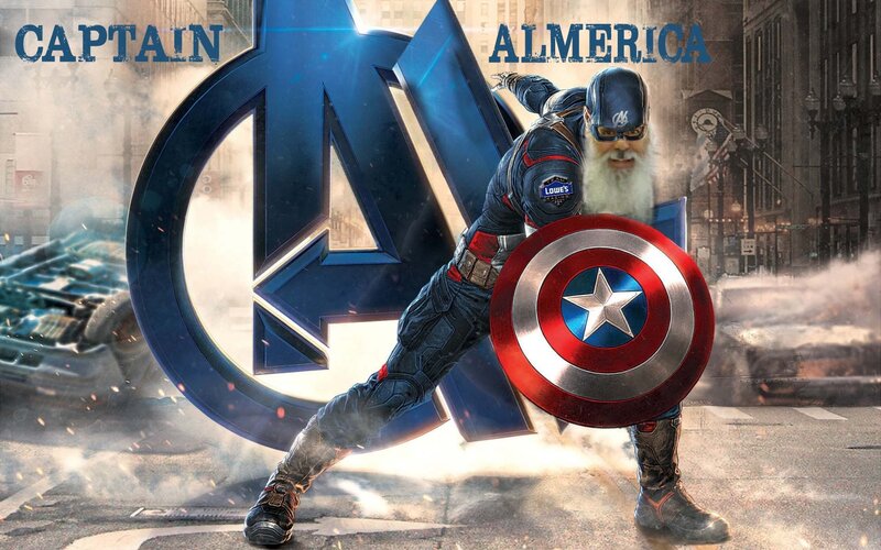 Captain America Character — Blue, Dramatic, Digital Art, Shield, City Street