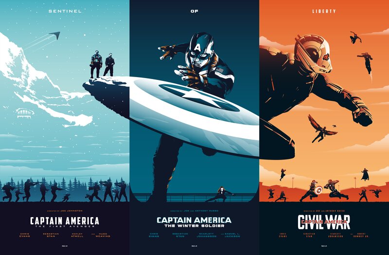 Captain America Character — Blue, Dramatic, Winter