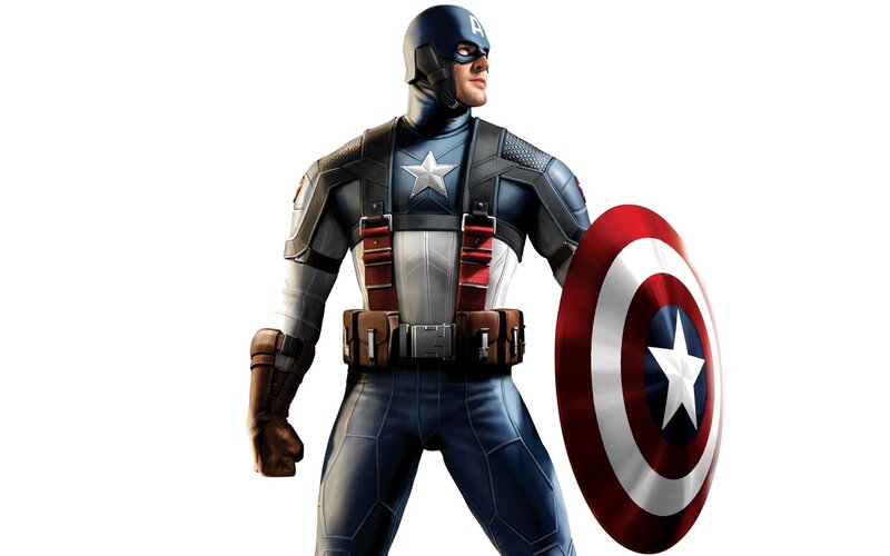 Captain America Character — Blue, Heroic, 3d Render