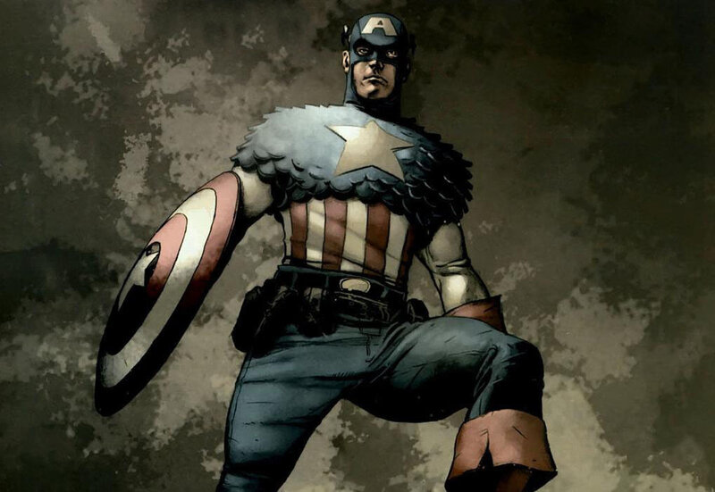 Captain America Character — Gray, Dramatic, Comic