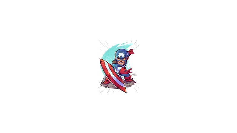 Captain America Character — Red, Action, Digital Art