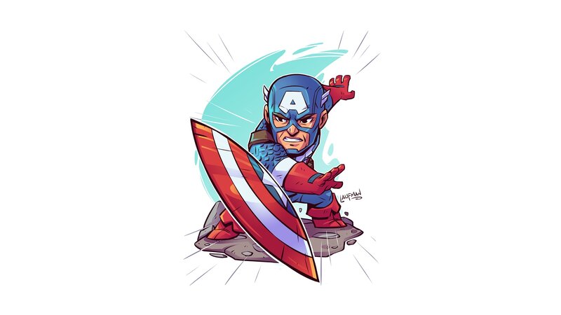 Captain America Character — Red, Dynamic