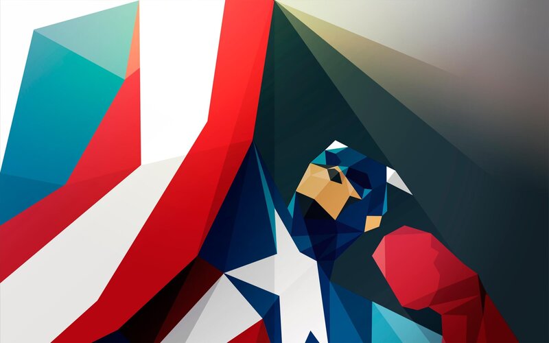 Captain America Figure — Red, Dramatic, Digital Art, Star