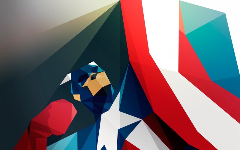 Captain America Figure — Red, Dramatic, Digital Art