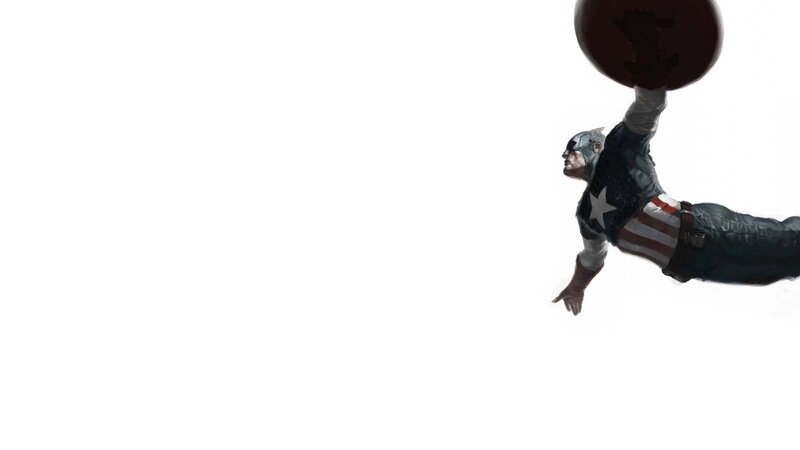 Captain America Flying — White