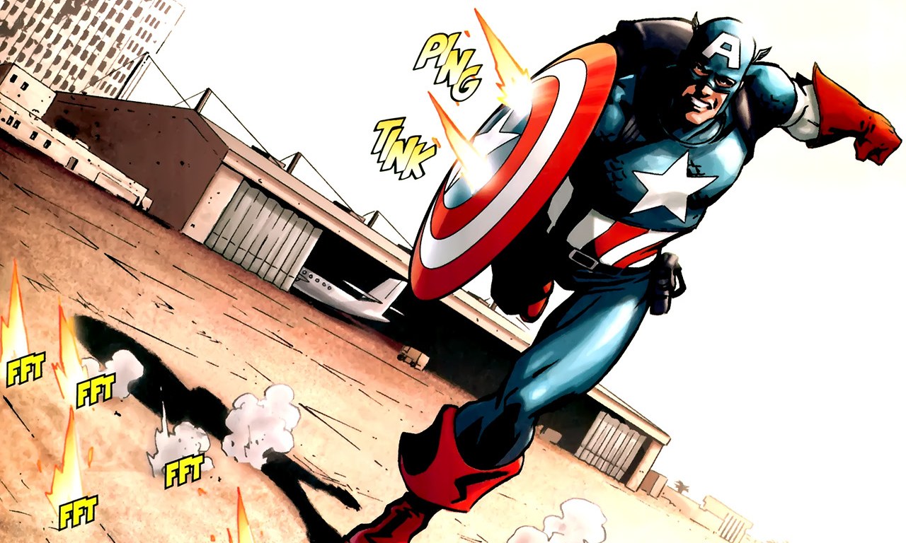 Captain America in action
