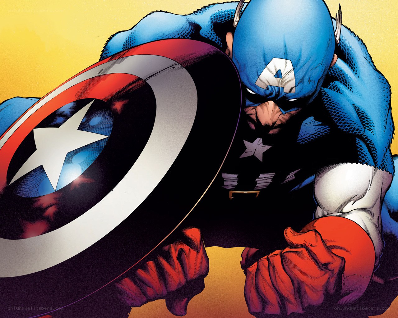 Captain America in action