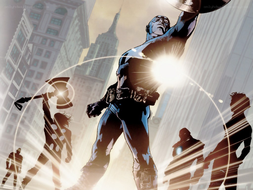 Captain America in action