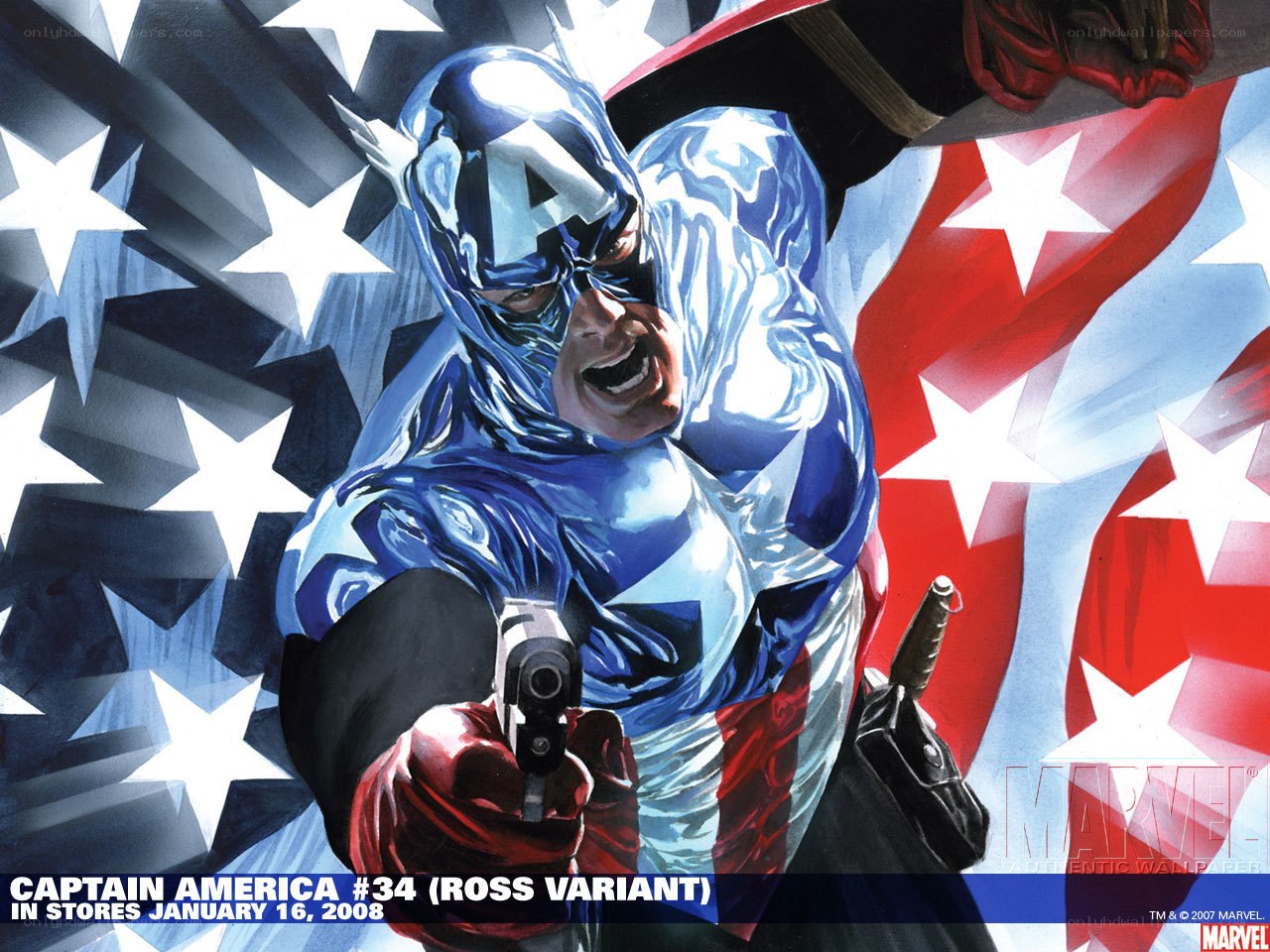 Captain America in action