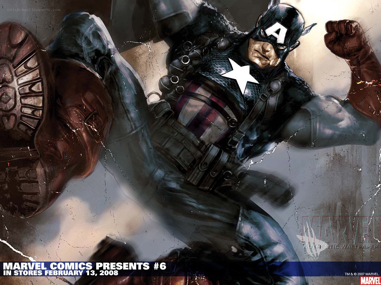 Captain America in action