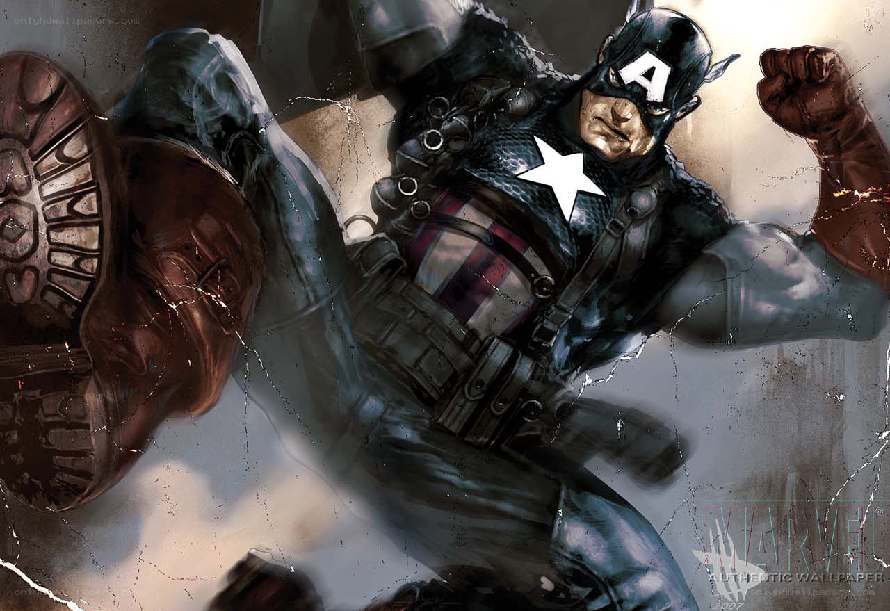 Captain America in action