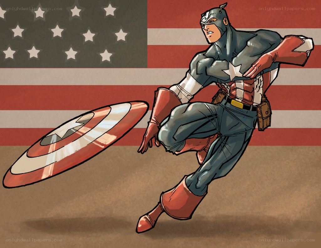 Captain America in action