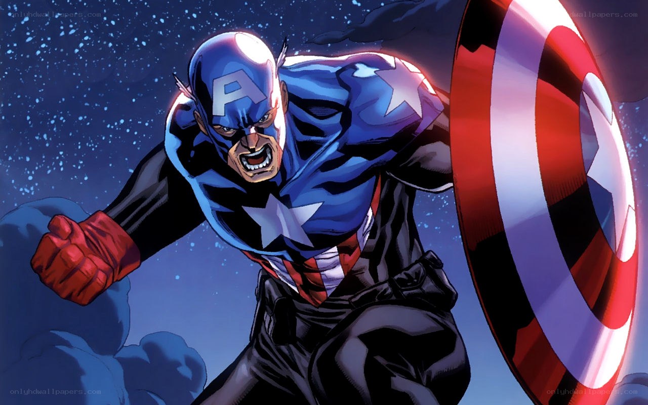 Captain America in action