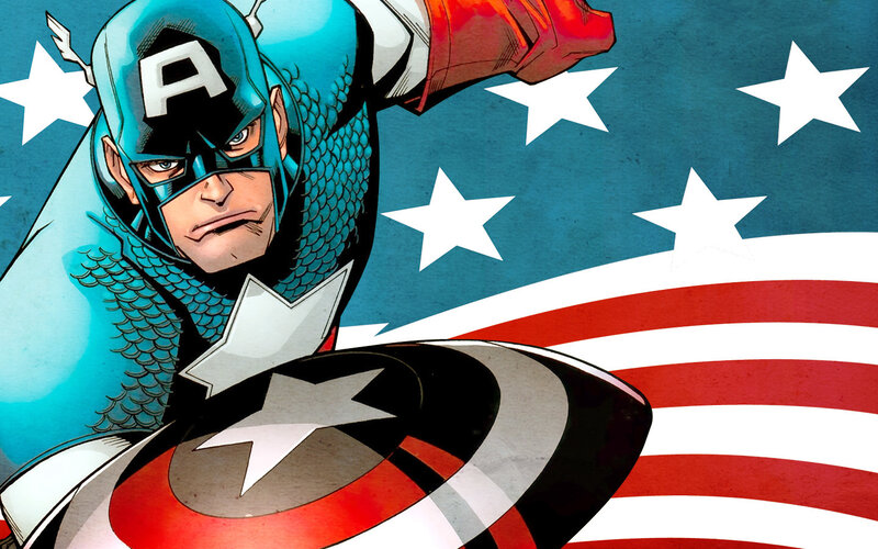Captain America in action