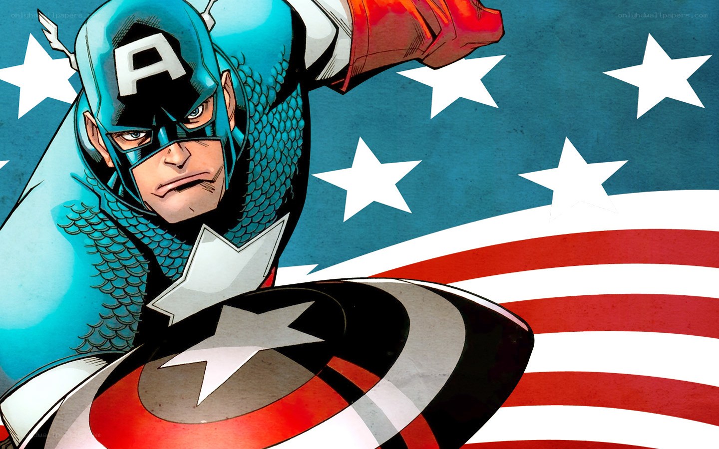 Captain America in action