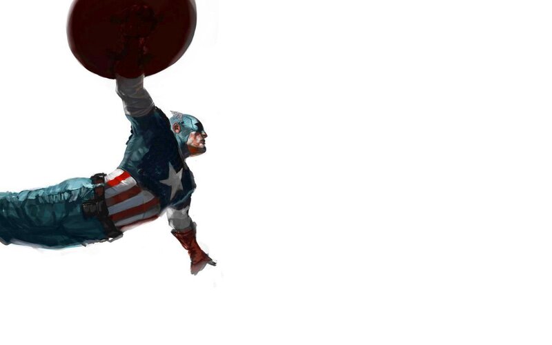 Captain America in action