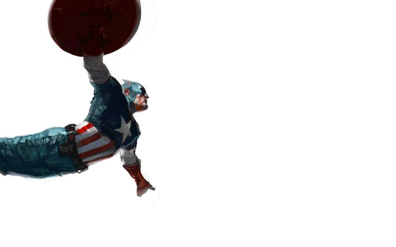 Captain America in action