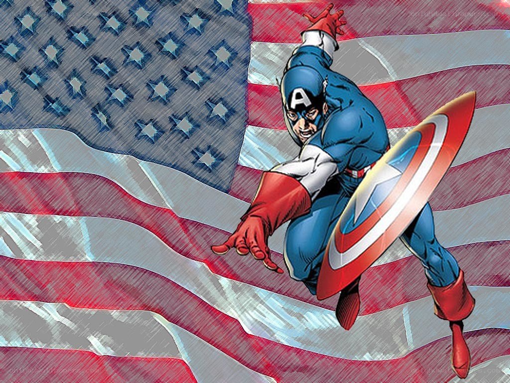 Captain America in action