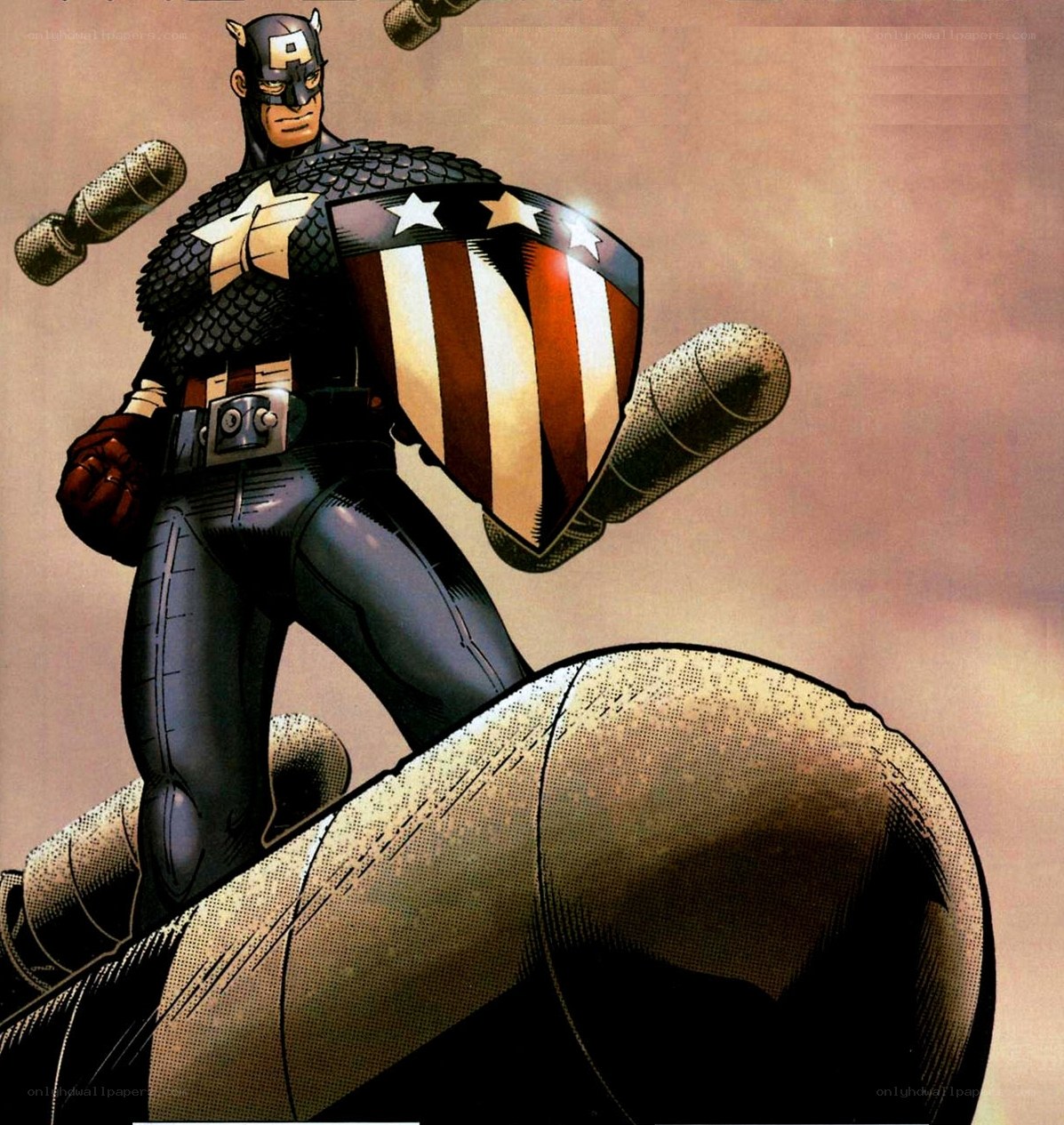 Captain America in action