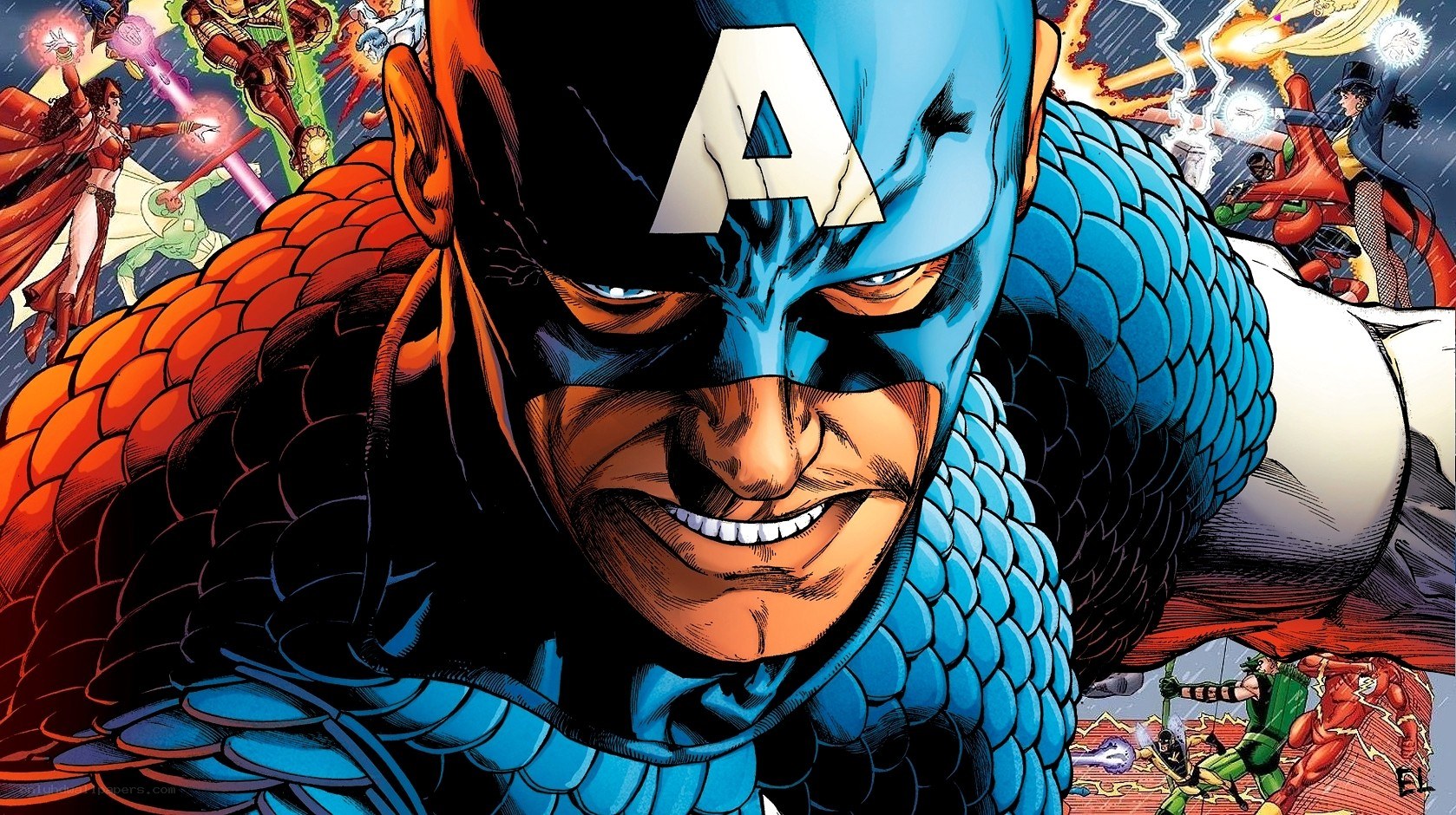 Captain America in action