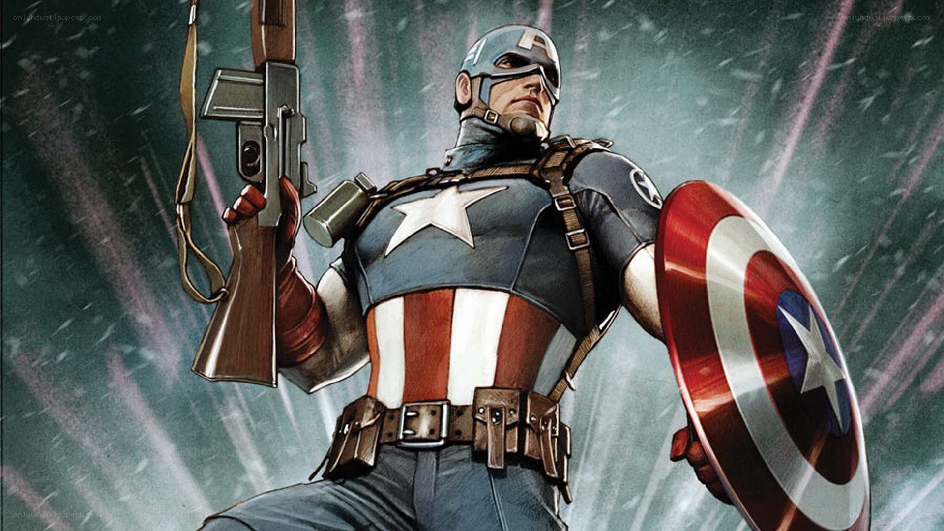 Captain America in action