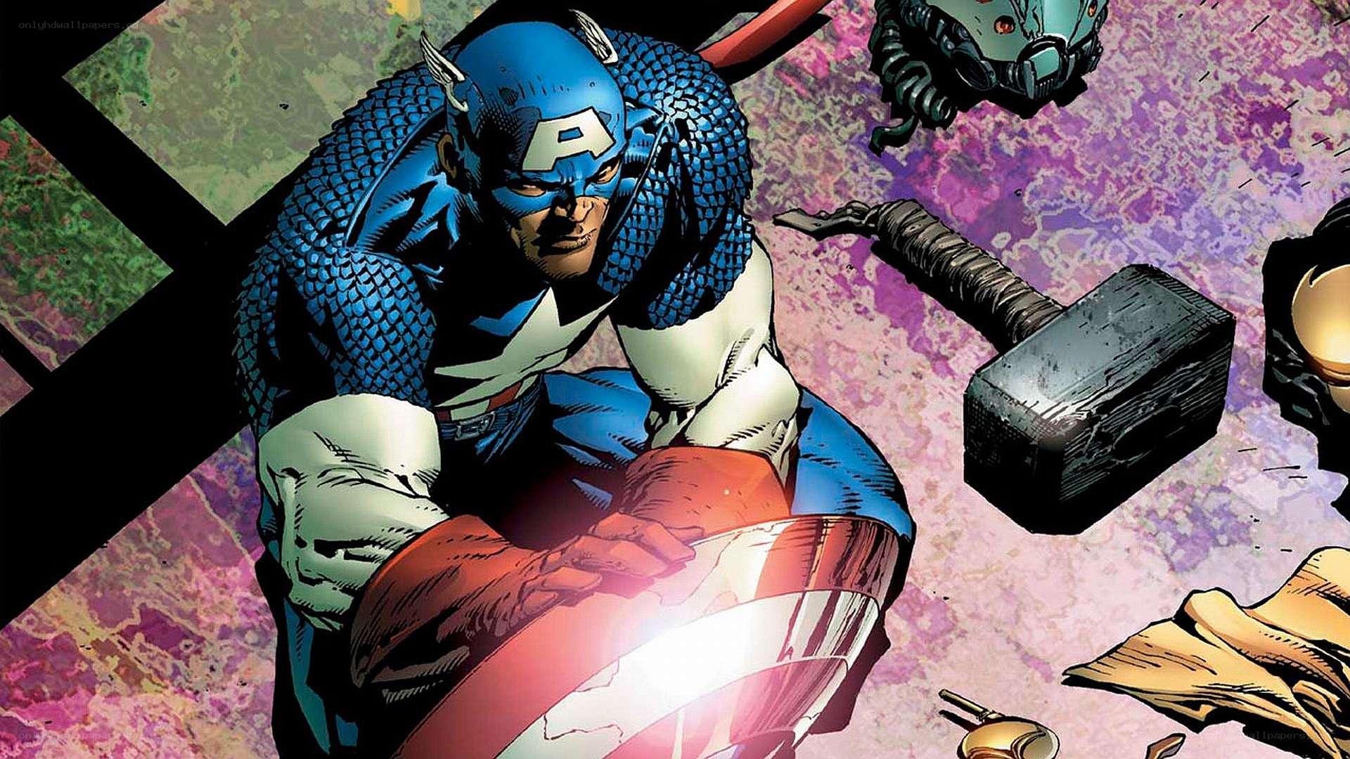 Captain America in action