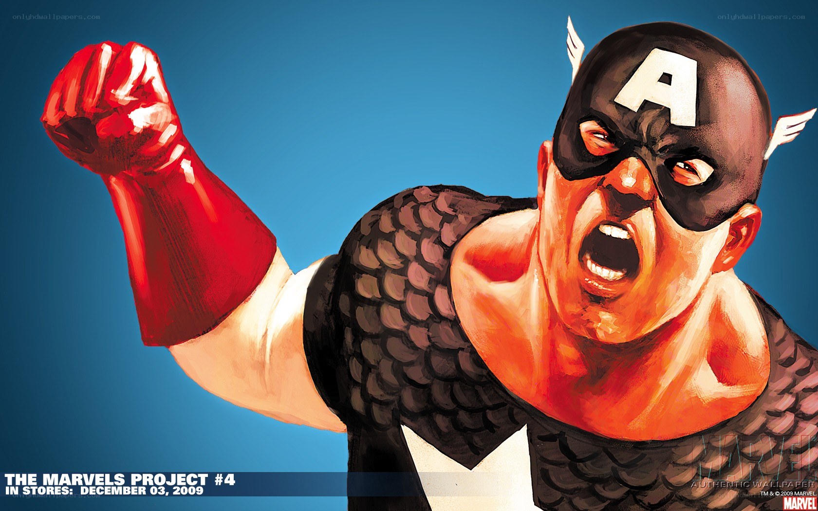Captain America in action