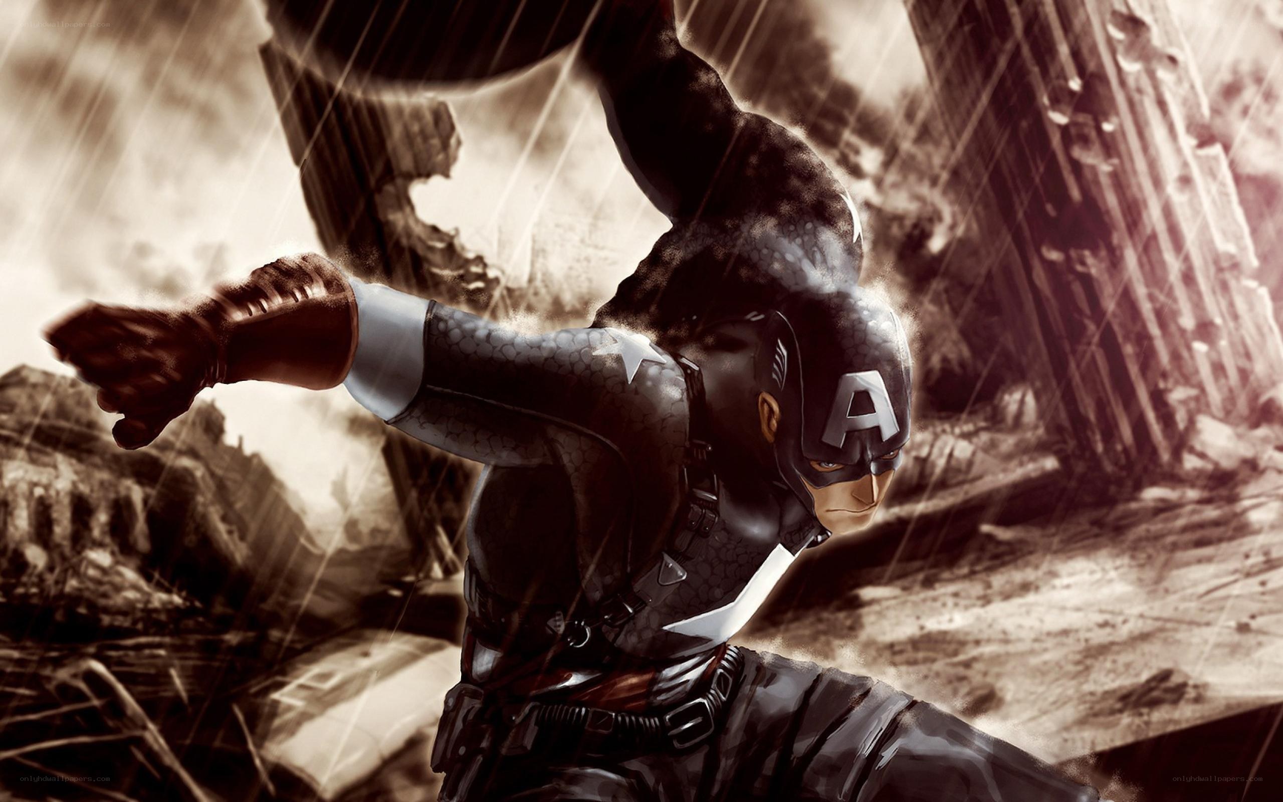 Captain America in action