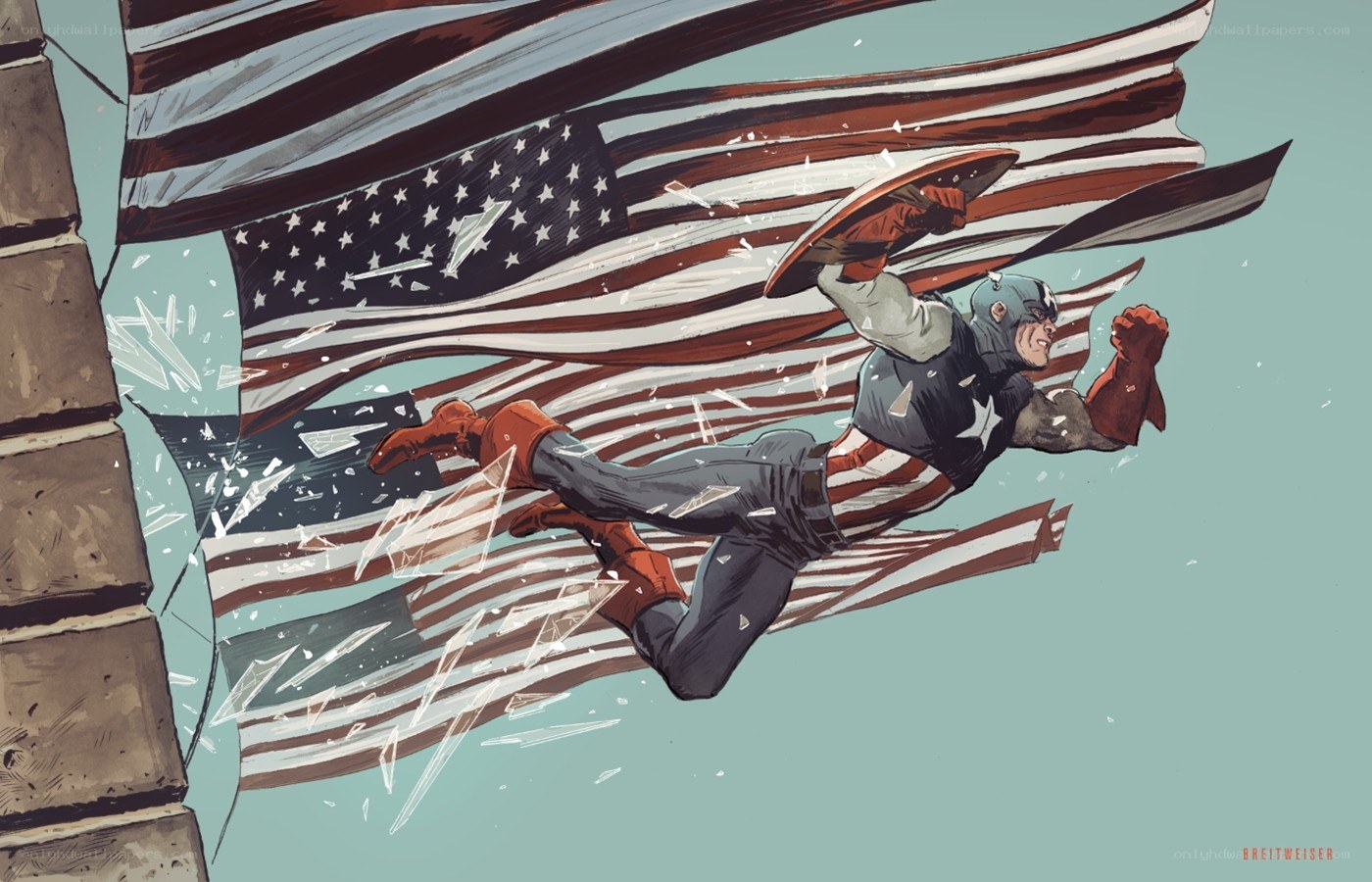 Captain America in action