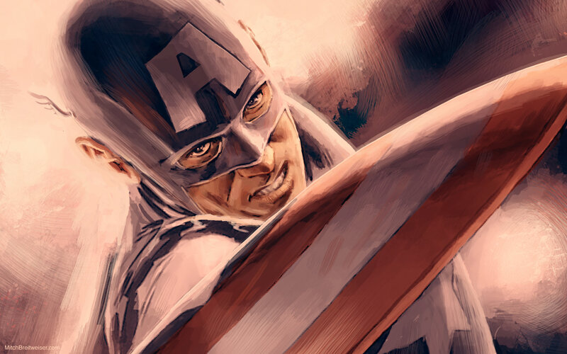 Captain America in action