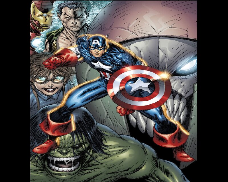 Captain America in Action — Blue, Dramatic, Comic, Iron Man