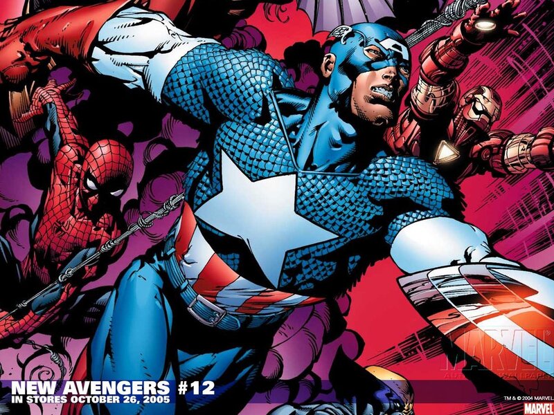 Captain America in Action — Blue, Dramatic, Comic, Spider-man, Iron Man