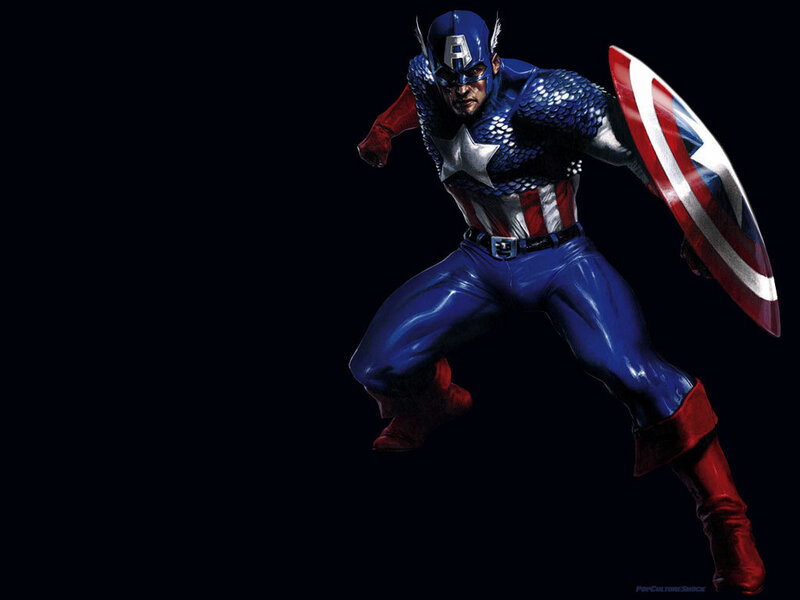 Captain America in Action — Blue, Dramatic