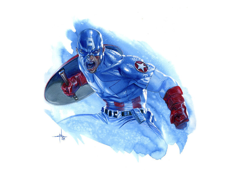Captain America in Action — Blue