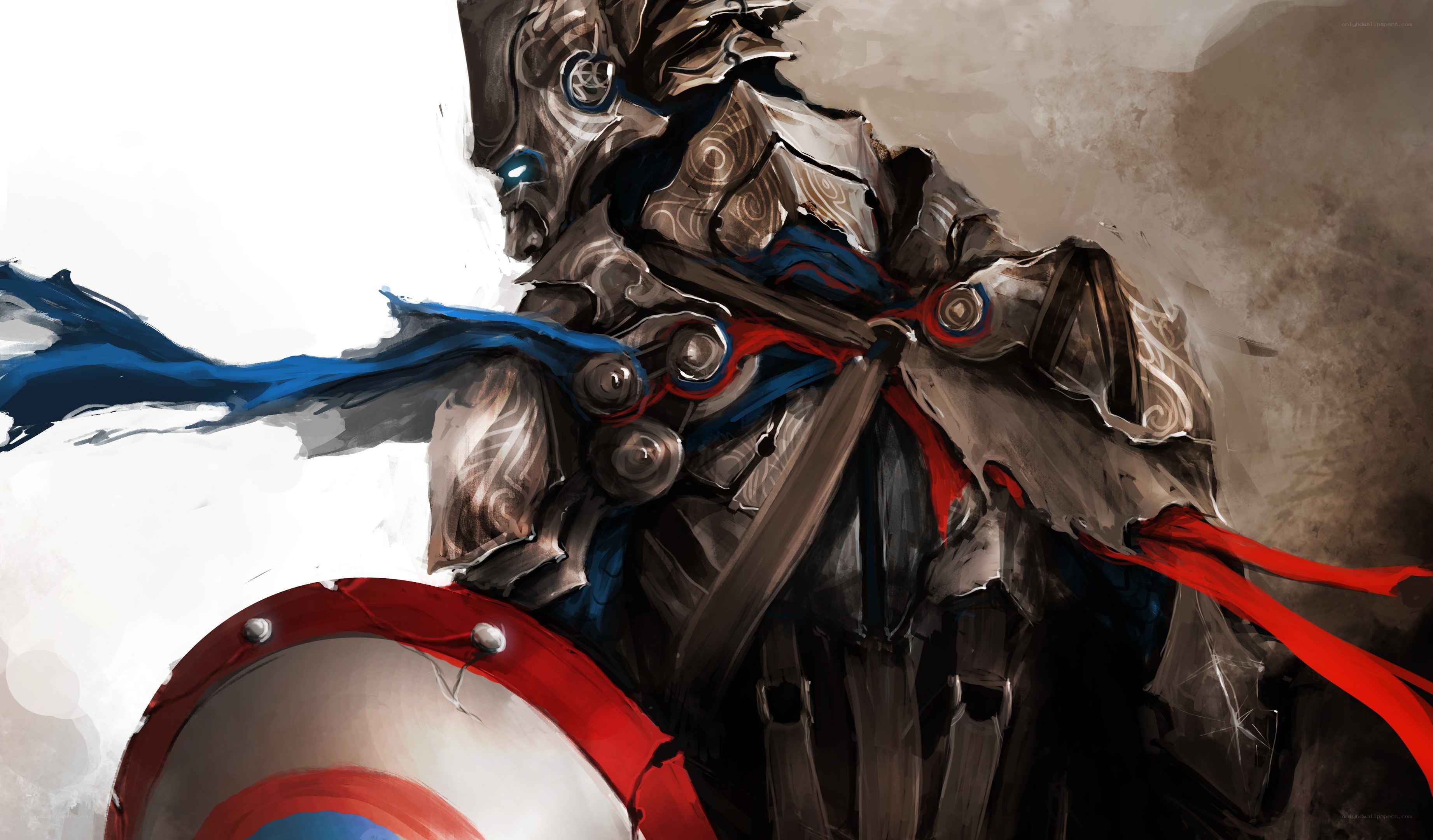 Captain America in armor