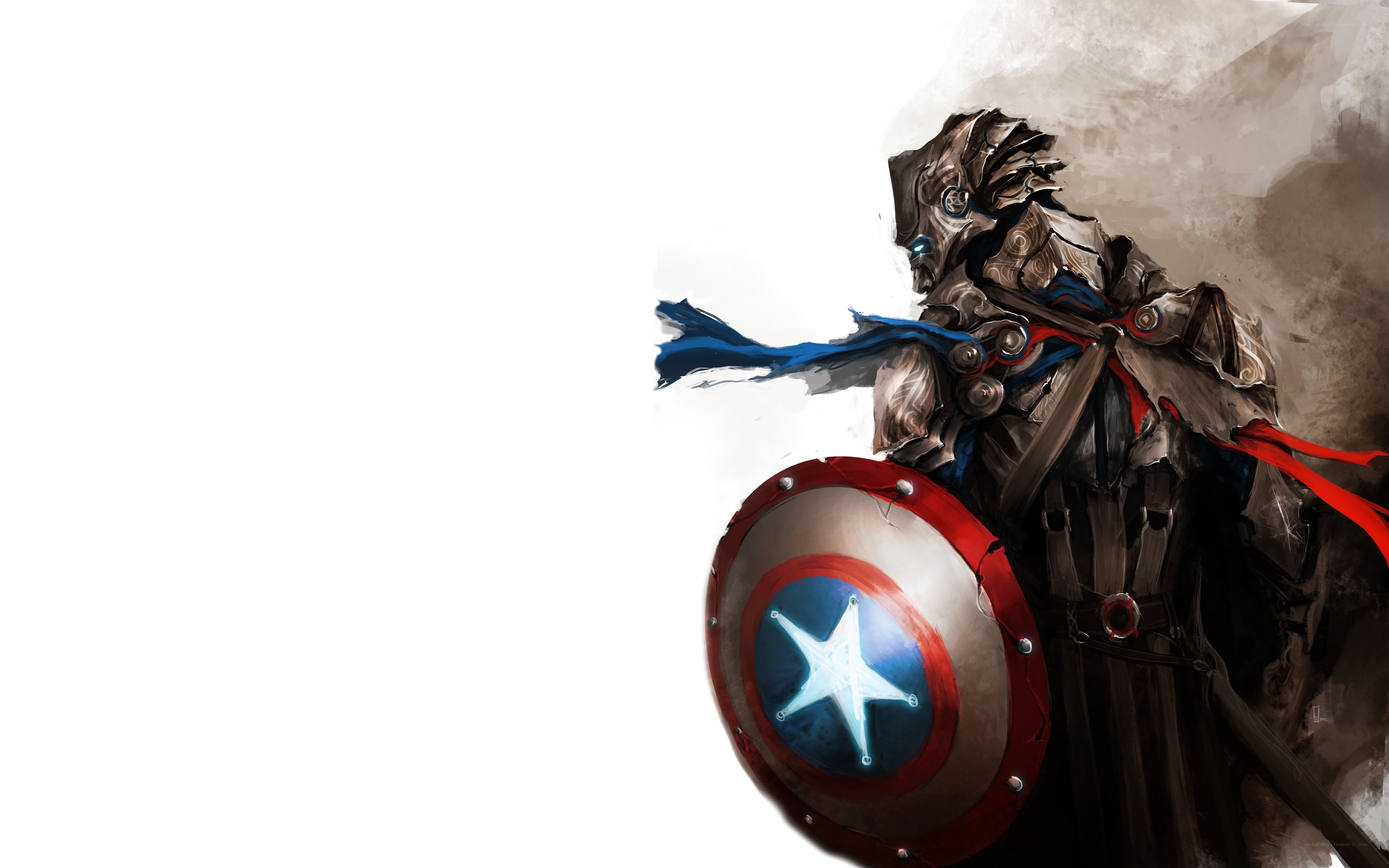 Captain America in armor