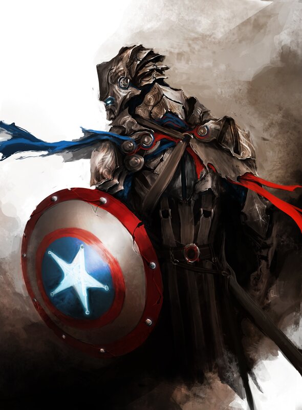 Captain America in Armor — Gray