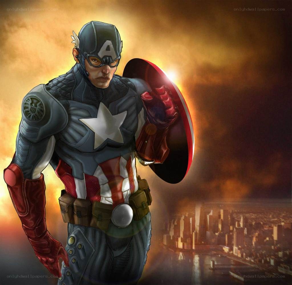 Captain America in battle