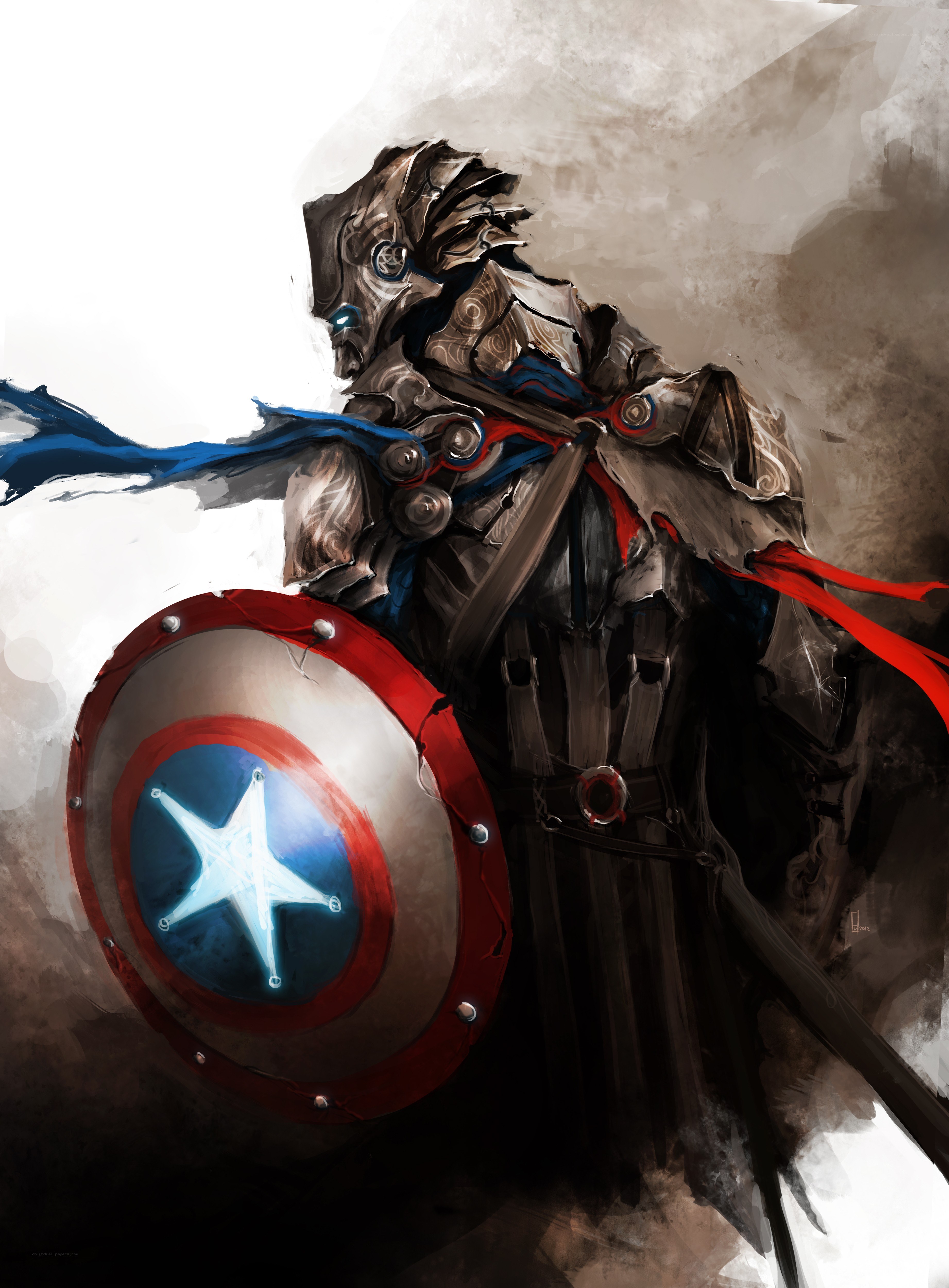 Captain America in battle armor