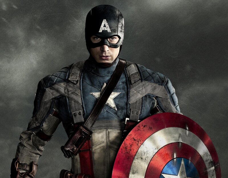 Captain America in battle gear